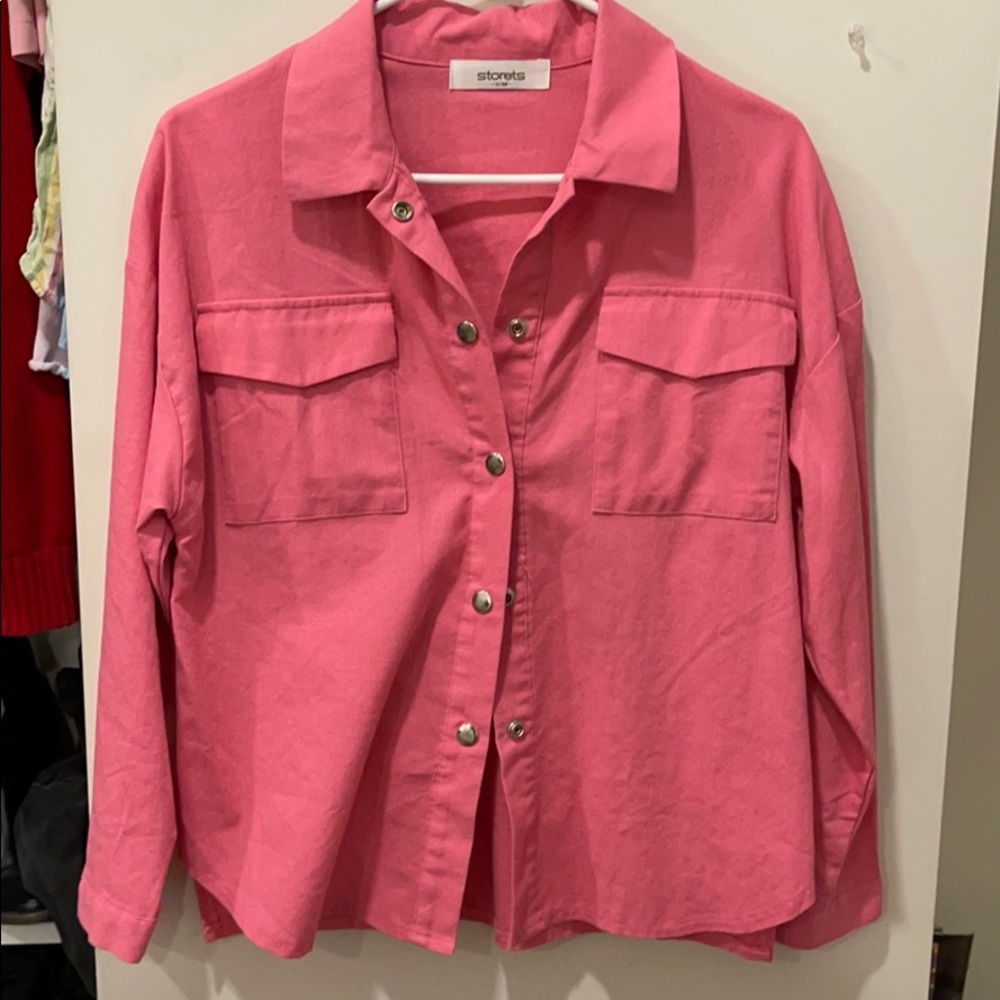 Pink button up
